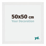 Mura MDF Cornice 50x50cm Bianco Lucente Davanti Dimensione | Yourdecoration.it