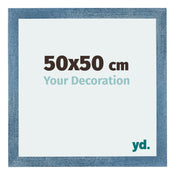 Mura MDF Cornice 50x50cm Blu Acceso Spazzato Davanti Dimensione | Yourdecoration.it