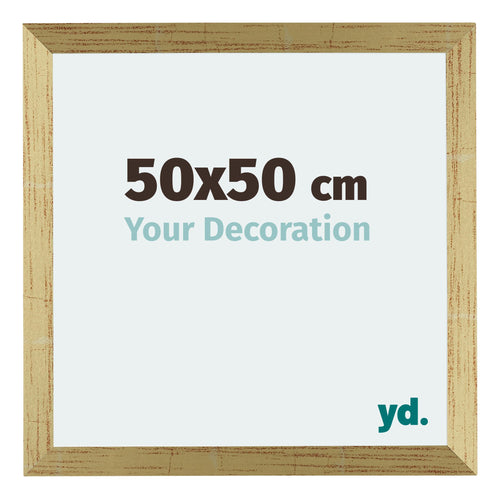 Mura MDF Cornice 50x50cm Oro Lucido Davanti Dimensione | Yourdecoration.it