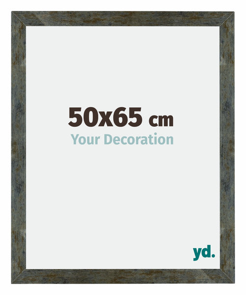 Mura MDF Cornice 50x65cm Blu Oro Fondente Davanti Dimensione | Yourdecoration.it