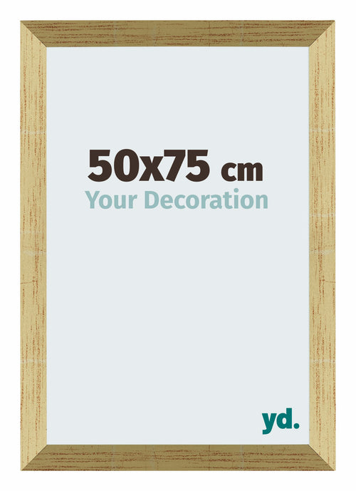 Mura MDF Cornice 50x75cm Oro Lucido Davanti Dimensione | Yourdecoration.it