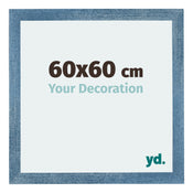 Mura MDF Cornice 60x60cm Blu Acceso Spazzato Davanti Dimensione | Yourdecoration.it