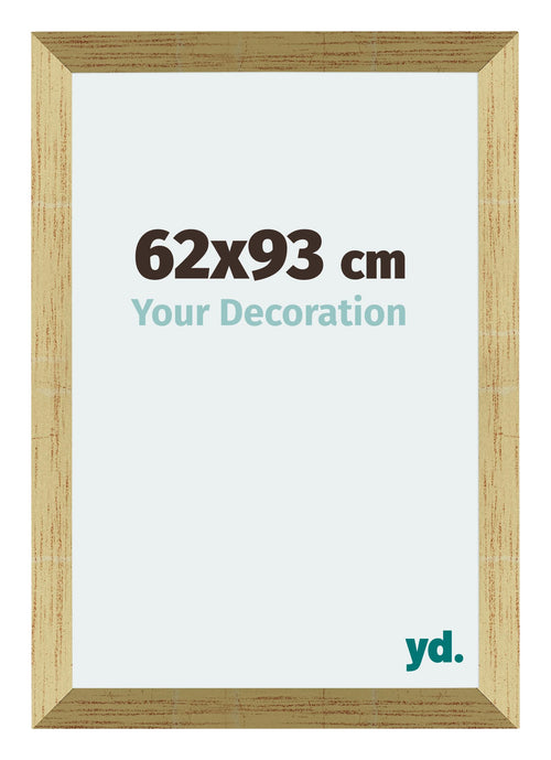 Mura MDF Cornice 62x93cm Oro Lucido Davanti Dimensione | Yourdecoration.it