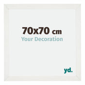 Mura MDF Cornice 70x70cm Bianco Spazzato Davanti Dimensione | Yourdecoration.it