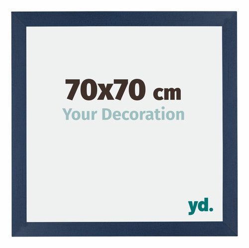 Mura MDF Cornice 70x70cm Blu Scuro Spazzato Davanti Dimensione | Yourdecoration.it