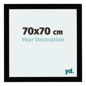 Mura MDF Cornice 70x70cm Nero Lucente Davanti Dimensione | Yourdecoration.it
