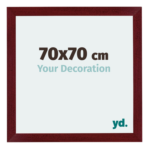 Mura MDF Cornice 70x70cm Vino Rosso Spazzato Davanti Dimensione | Yourdecoration.it