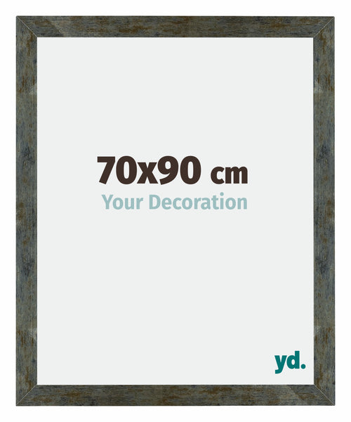 Mura MDF Cornice 70x90cm Blu Oro Fondente Davanti Dimensione | Yourdecoration.it