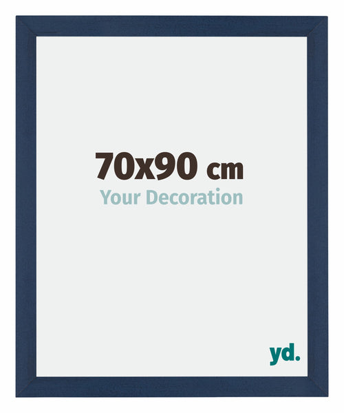 Mura MDF Cornice 70x90cm Blu Scuro Spazzato Davanti Dimensione | Yourdecoration.it