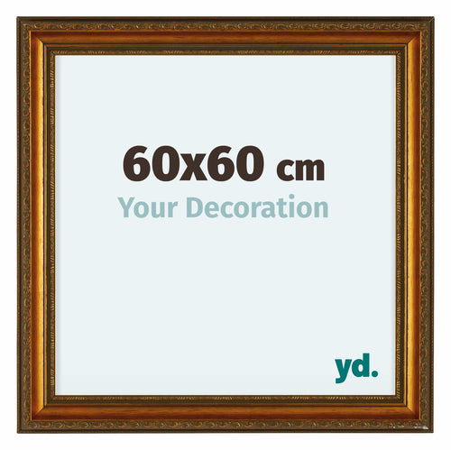 Oxford Legna Cornice 60x60cm Oro Antico Davanti Dimensione | Yourdecoration.it