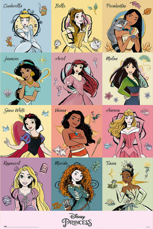 Poster Disney Princess Brush Strokes 61x91 5cm Grupo Erik GPE5773 | Yourdecoration.it