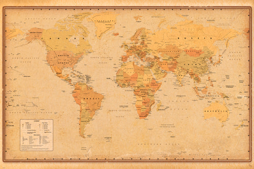 Poster Harper Collins Antique World Map 21 91 5x61cm Abystyle GBYDCO485 | Yourdecoration.it