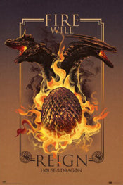 Poster House Of The Dragon Fire Will Reign 61x91 5cm Grupo Erik GPE5856 | Yourdecoration.it