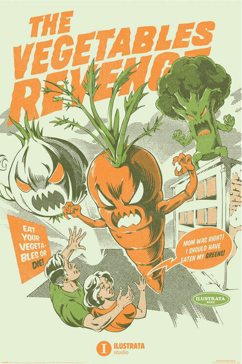 Poster Illustrata The Vegetables Revenge 61x91 5cm Pyramid PP35304 | Yourdecoration.it