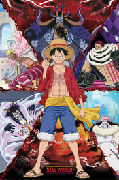 Poster One Piece Luffy Vs New World 91 5x61cm GBYDCO637 | Yourdecoration.it