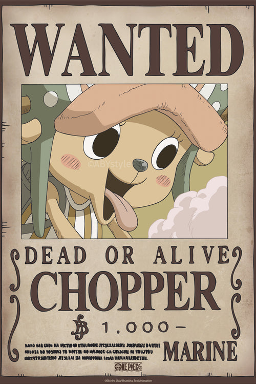 Poster One Piece Wanted Chopper Wano 38x52cm Abystyle GBYDCO647 | Yourdecoration.it