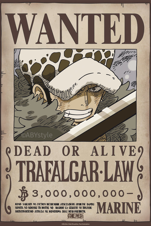 Poster One Piece Wanted Law Wano 38x52cm Abystyle GBYDCO626 | Yourdecoration.it