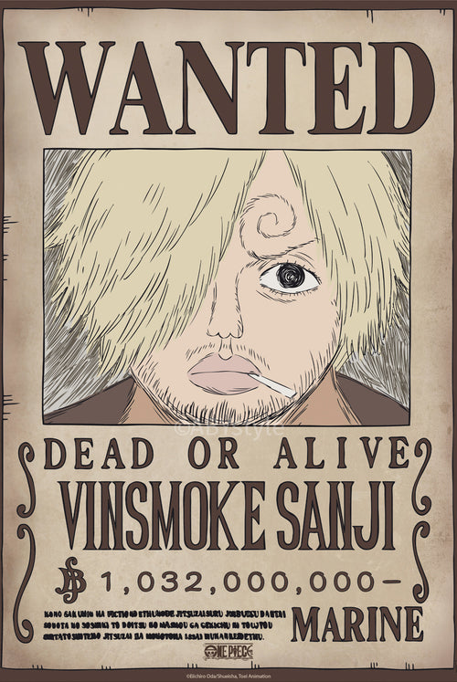 Poster One Piece Wanted Sanji Wano 38x52cm Abystyle GBYDCO625 | Yourdecoration.it