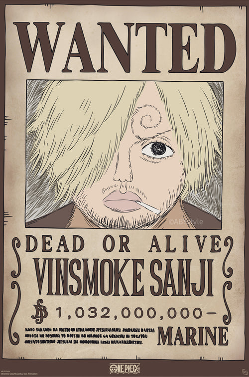 Poster One Piece Wanted Sanji Wano 61x91 5cm GBYDCO620 | Yourdecoration.it