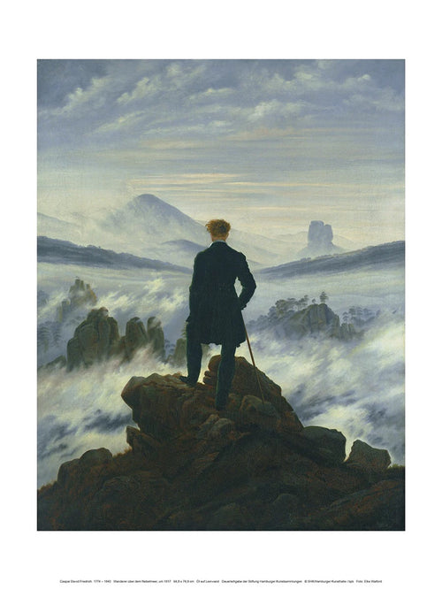 Stampa Artistica Caspar David Friedrich Der Wanderer im Nebelmeer 30x40cm CDF 100 PGM | Yourdecoration.it