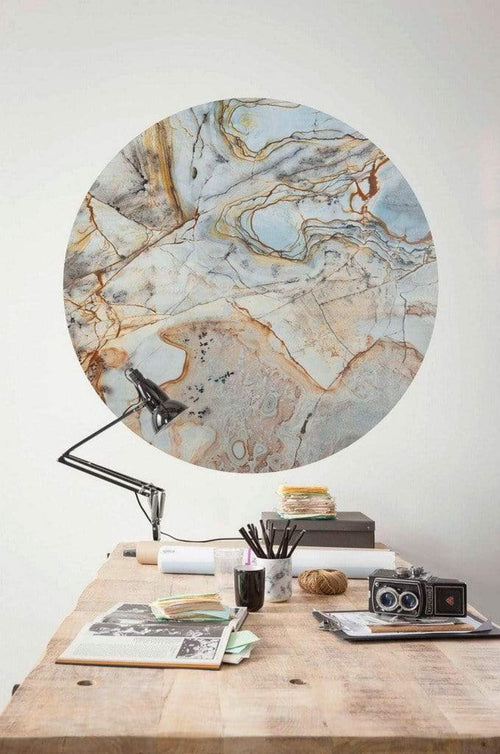 D1 025 Komar Marble Sphere Carta Da Parati In Tessuto Non Tessuto 125X125cm Rotonda Ambiente | Yourdecoration.it