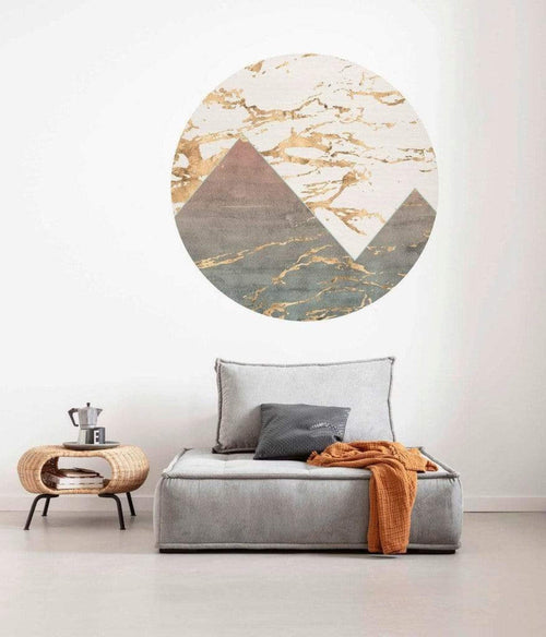 D1 054 Komar Precious Peaks Carta Da Parati In Tessuto Non Tessuto 125X125cm Rotonda Ambiente | Yourdecoration.it