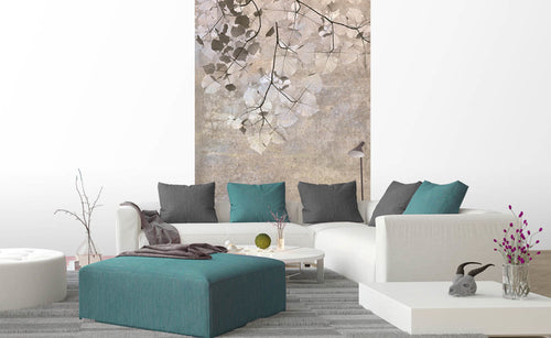 Dimex Beige Leaves Abstract Carta Da Parati In Tessuto Non Tessuto 150X250cm 2 Strisce Ambiente | Yourdecoration.it