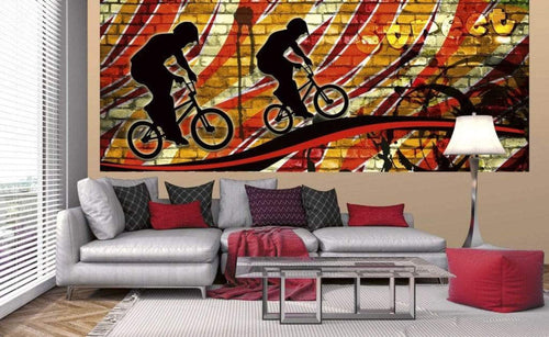 Dimex Bicycle Red Carta Da Parati In Tessuto Non Tessuto 375X150cm 5 Strisce Ambiente_Fbe91Adc Dbef 46A9 B6B7 75D8Cd1634Fe | Yourdecoration.it