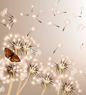 Dimex Dandelions And Butterfly Carta Da Parati In Tessuto Non Tessuto 225X250cm 3 Strisce | Yourdecoration.it