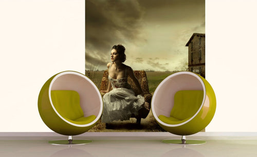 Dimex Girl On Armchair Carta Da Parati In Tessuto Non Tessuto 225X250cm 3 Strisce Ambiente | Yourdecoration.it