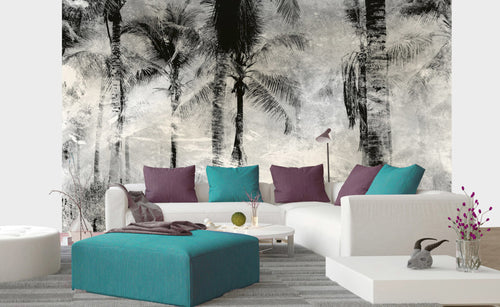 Dimex Palm Trees Abstract Carta Da Parati In Tessuto Non Tessuto 375X250cm 5 Strisce Ambiente | Yourdecoration.it