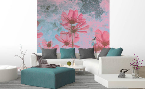 Dimex Pink Flower Abstract Carta Da Parati In Tessuto Non Tessuto 225X250cm 3 Strisce Ambiente | Yourdecoration.it