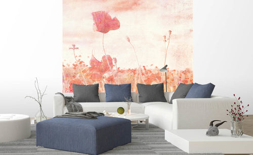 Dimex Poppies Abstract Carta Da Parati In Tessuto Non Tessuto 225X250cm 3 Strisce Ambiente | Yourdecoration.it