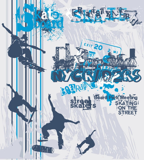 Dimex Skate Carta Da Parati In Tessuto Non Tessuto 225X250cm 3 Strisce | Yourdecoration.it