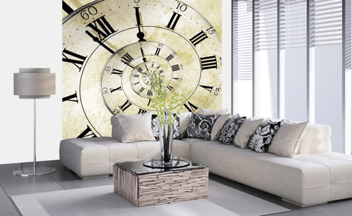 Dimex Spiral Clock Carta Da Parati In Tessuto Non Tessuto 225X250cm 3 Strisce Ambiente | Yourdecoration.it