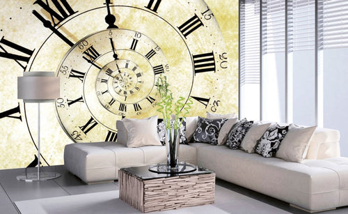 Dimex Spiral Clock Carta Da Parati In Tessuto Non Tessuto 375X250cm 5 Strisce Ambiente | Yourdecoration.it