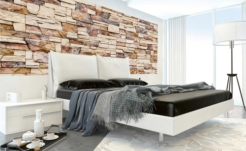 Dimex Stone Wall Carta Da Parati In Tessuto Non Tessuto 375X150cm 5 Strisce Ambiente | Yourdecoration.it