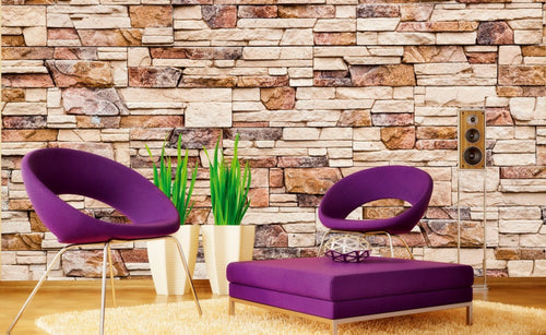 Dimex Stone Wall Carta Da Parati In Tessuto Non Tessuto 375X250cm 5 Strisce Ambiente | Yourdecoration.it