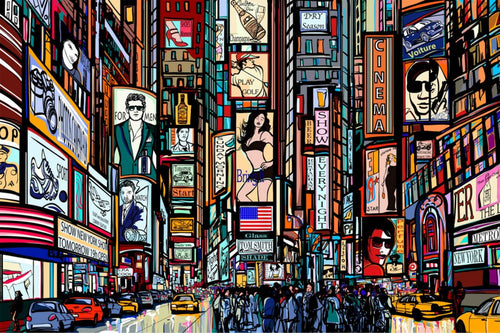 Dimex Times Square Carta Da Parati In Tessuto Non Tessuto 225X250cm 3 Strisce | Yourdecoration.it