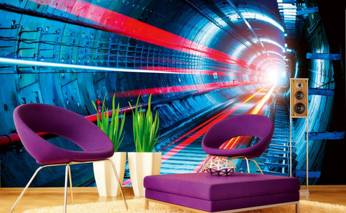 Dimex Tunnel Carta Da Parati In Tessuto Non Tessuto 375X250cm 5 Strisce Ambiente | Yourdecoration.it