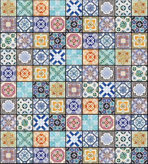 Dimex Vintage Tiles Carta Da Parati In Tessuto Non Tessuto 225X250cm 3 Strisce | Yourdecoration.it