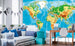 Dimex World Map Carta Da Parati In Tessuto Non Tessuto 375X250cm 5 Strisce Ambiente | Yourdecoration.it