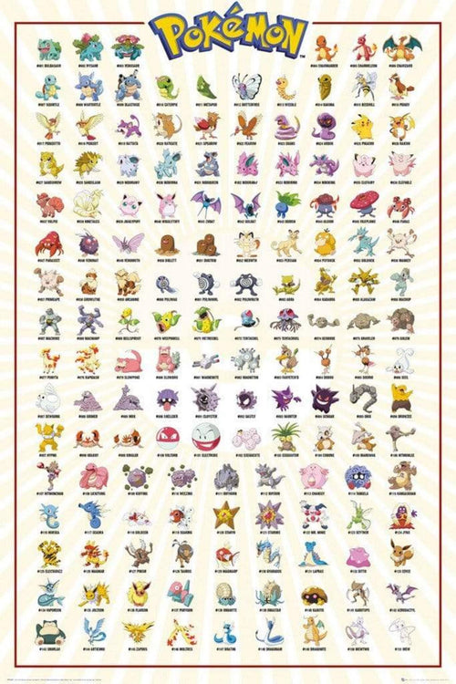 GBeye Pokemon Kanto 151 Poster 61x91,5cm | Yourdecoration.it