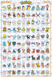 Gbeye FP4975 Pokemon Johto French Characters Poster 61x 91-5cm | Yourdecoration.it