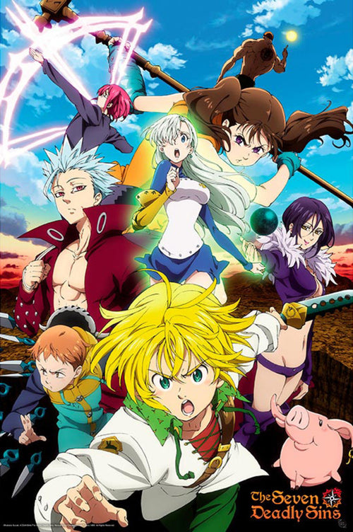 Gbeye GBYDCO026 The Seven Deadly Sins S3 Meliodas And Sins Poster 61x 91-5cm | Yourdecoration.it