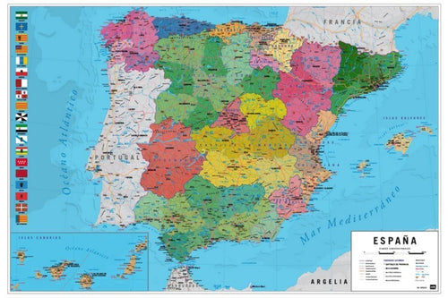 Grupo Erik GPE5030 Map Spain Physical Political Poster 91,5X61cm | Yourdecoration.it