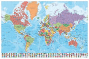 Grupo Erik GPE5044 Map World Es Physical Politic Poster 91,5X61cm | Yourdecoration.it