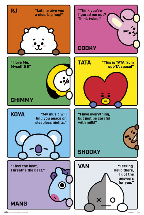 Grupo Erik GPE5374 Bt21 Characters 2 Poster 61X91,5cm | Yourdecoration.it