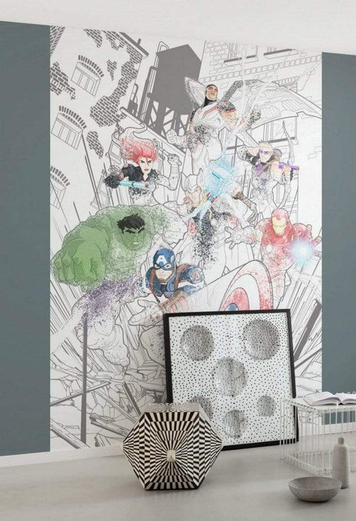 Komar Avengers Attack Carta Da Parati In Tessuto Non Tessuto 200X280cm 4 Strisce Ambiente_1E196Aad D283 4342 Ae8C A98Decff35D4 | Yourdecoration.it