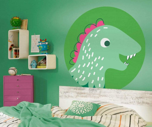 Komar Little Dino Tyranno Autoadesiva Carta Da Parati 125X125cm Rotonda Ambiente | Yourdecoration.it